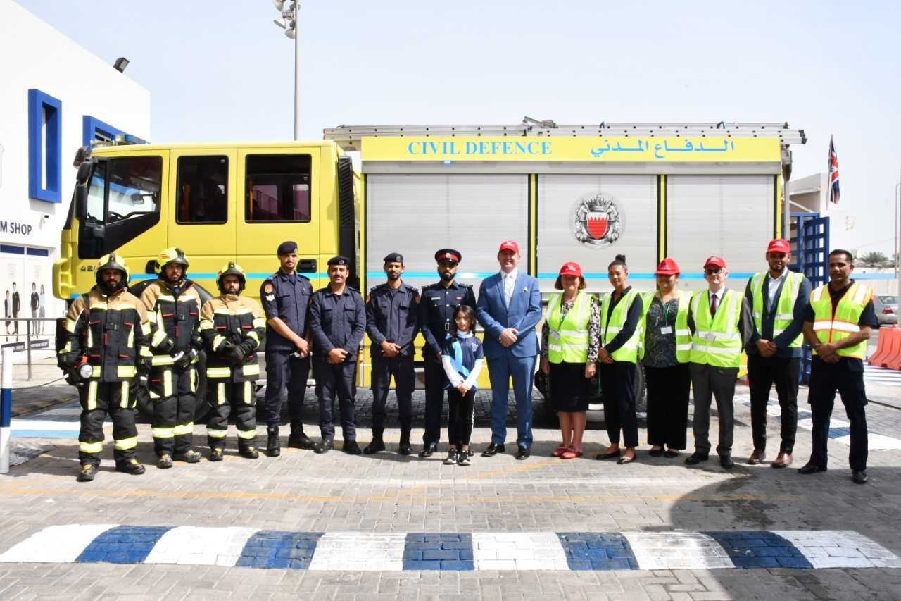 الدفاع المدني ينفذ تمرين إخلاء وهمي بالمدرسة البريطانية<