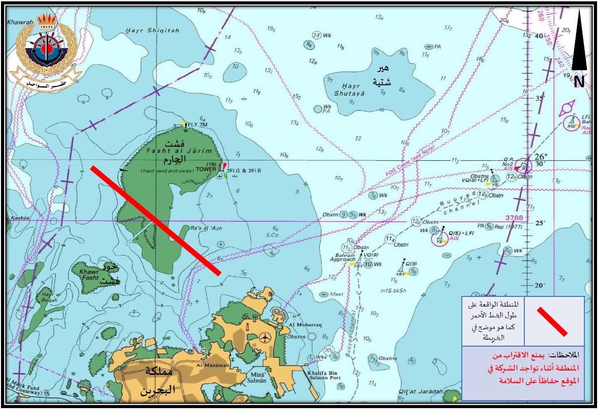 خفر السواحل تعلن بدء أعمال المسح في منطقة فشت الجارم البحرية<